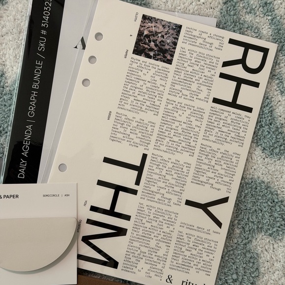 Cloth & Paper Gray Ribbed Planner Folio - Picture 6 of 7